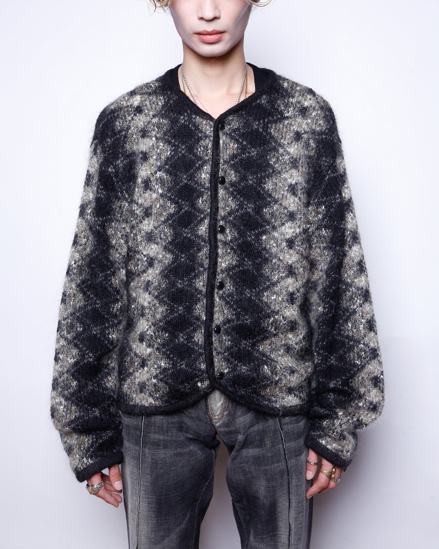 vintage jacquard knit cardian