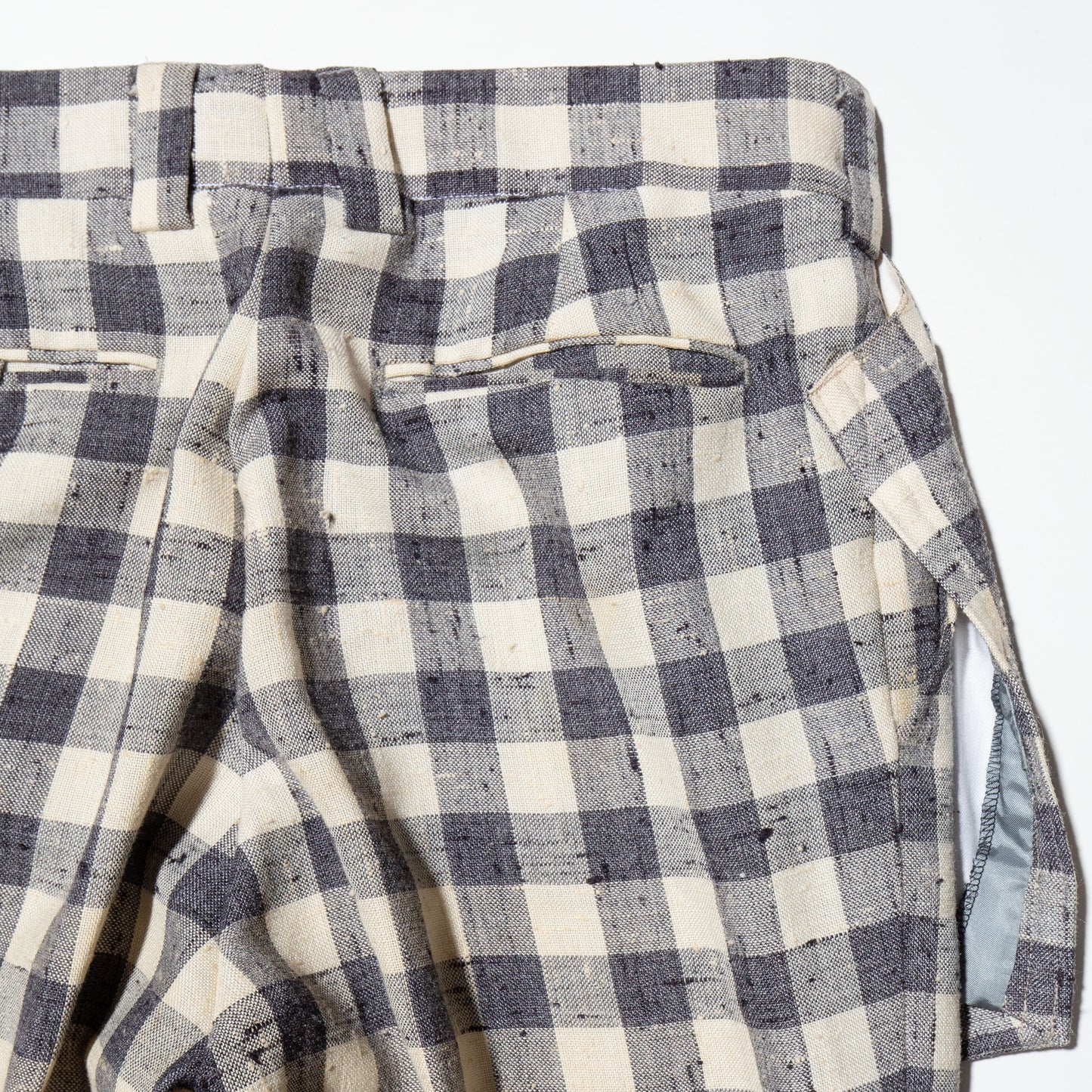 vintage 70's block check layered flare set up