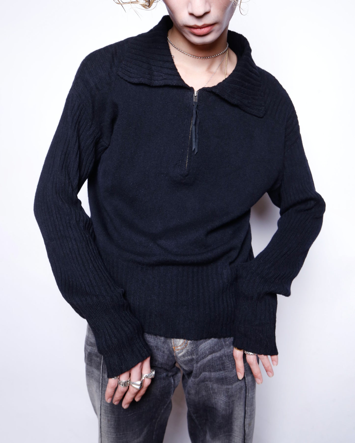 vintage 00's banana republic cropped half zip sweater