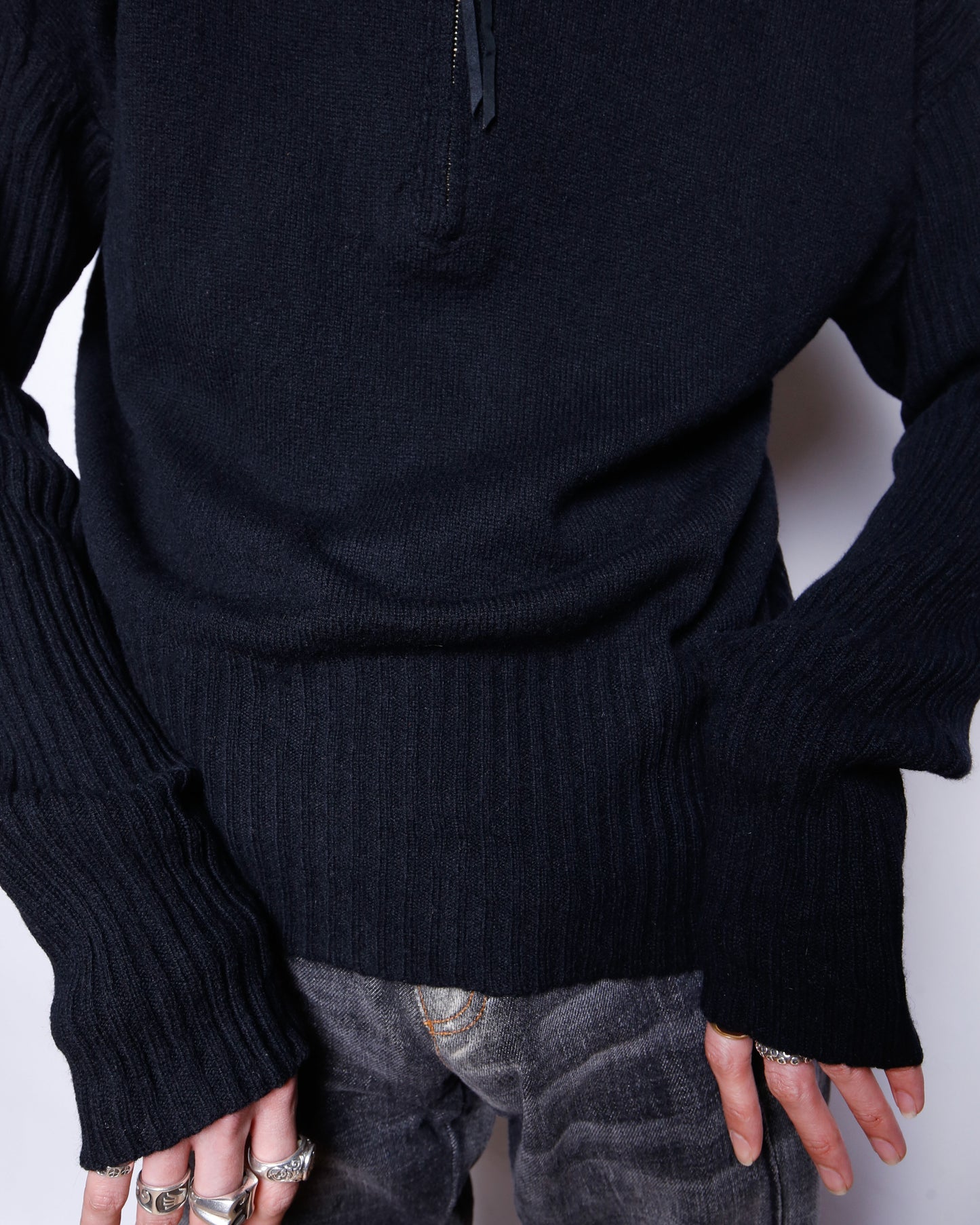 vintage 00's banana republic cropped half zip sweater