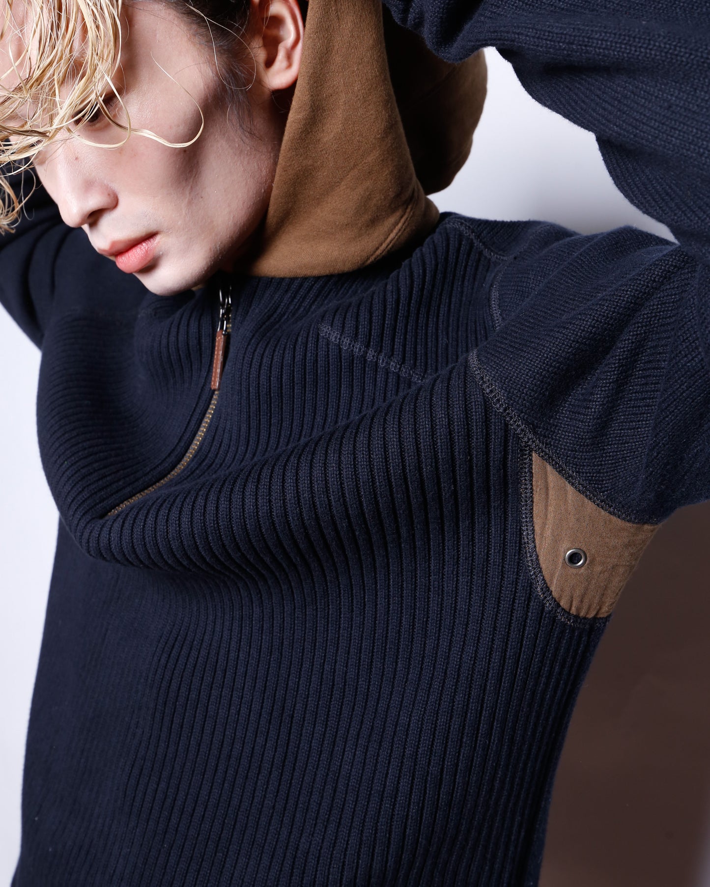 vintage hybrid ribbed hoodie