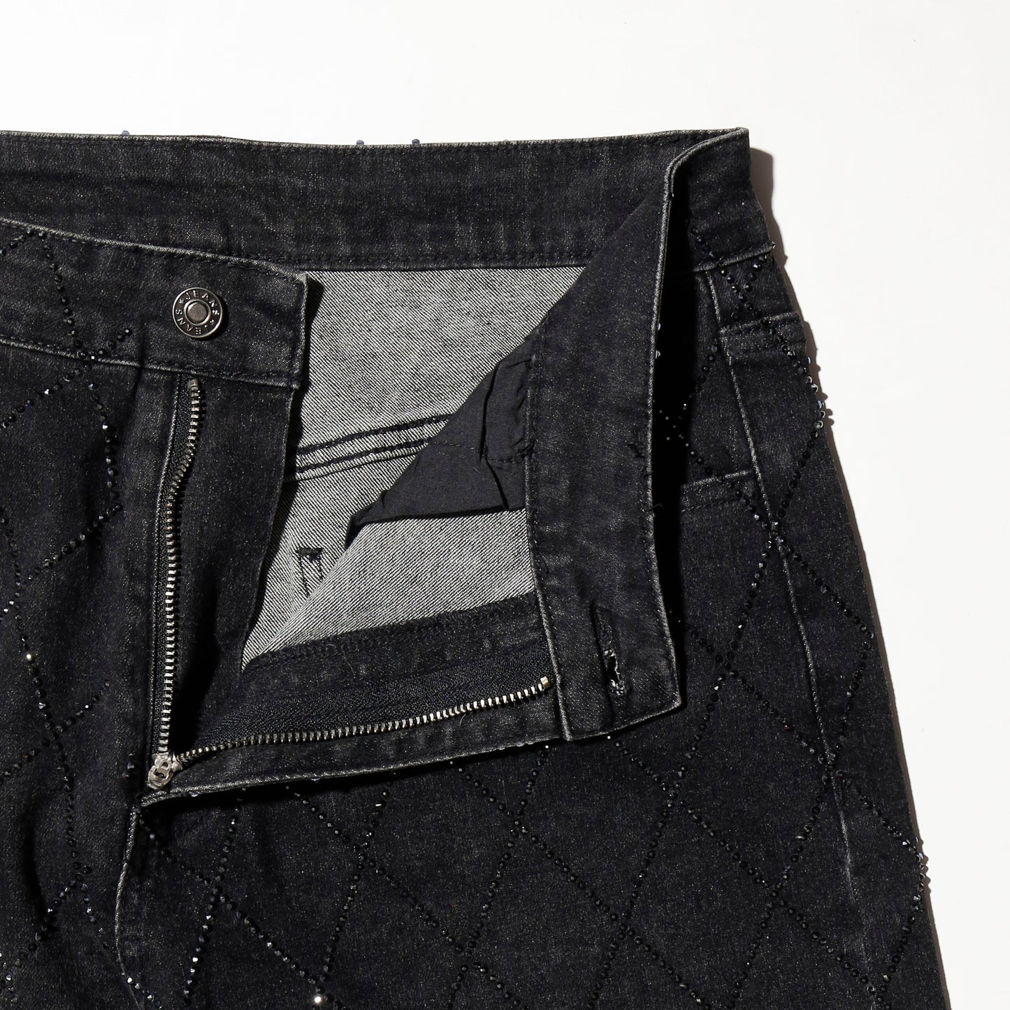 vintage shinny dia quilt baggy jeans