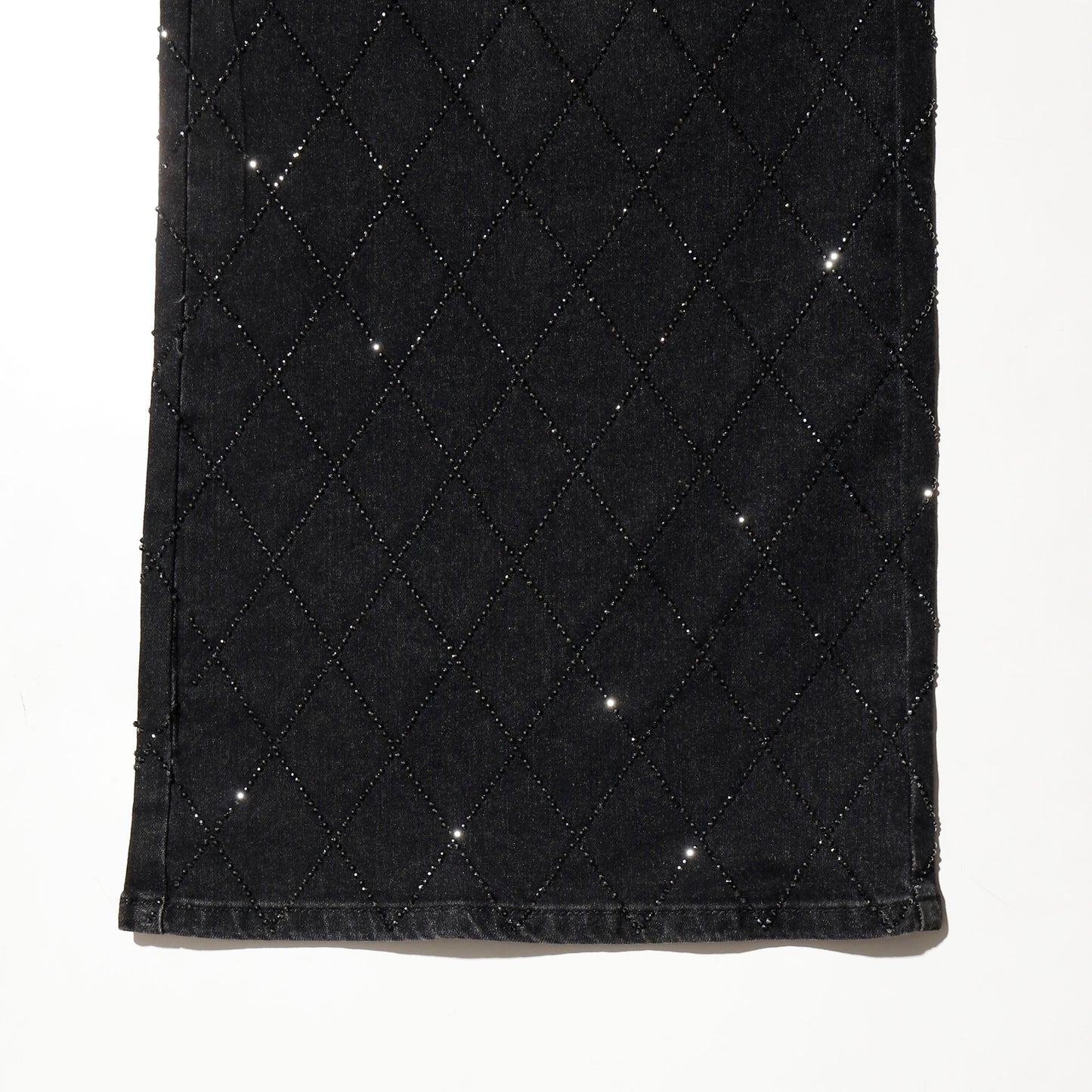 vintage shinny dia quilt baggy jeans