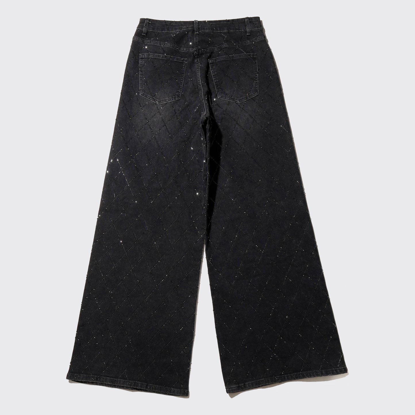 vintage shinny dia quilt baggy jeans