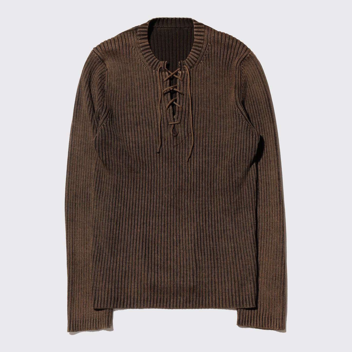 vintage acid lace up rib sweater
