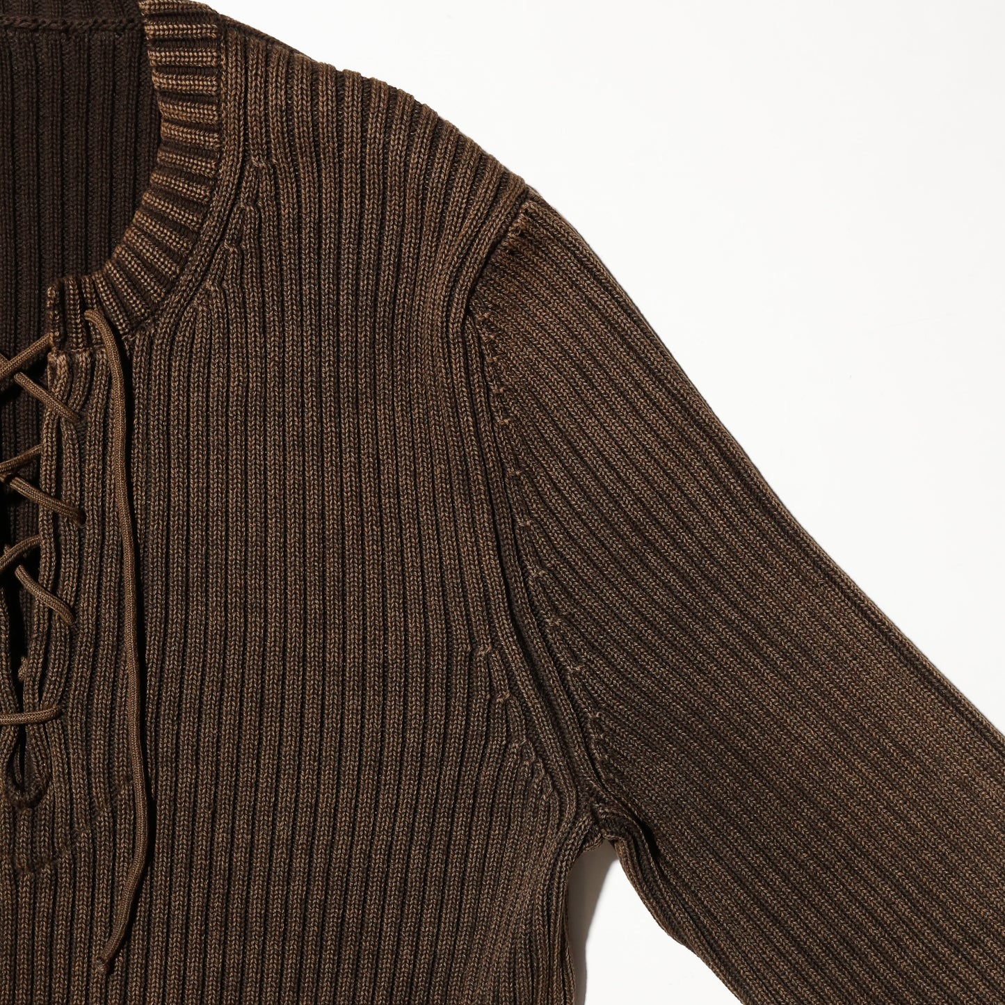 vintage acid lace up rib sweater