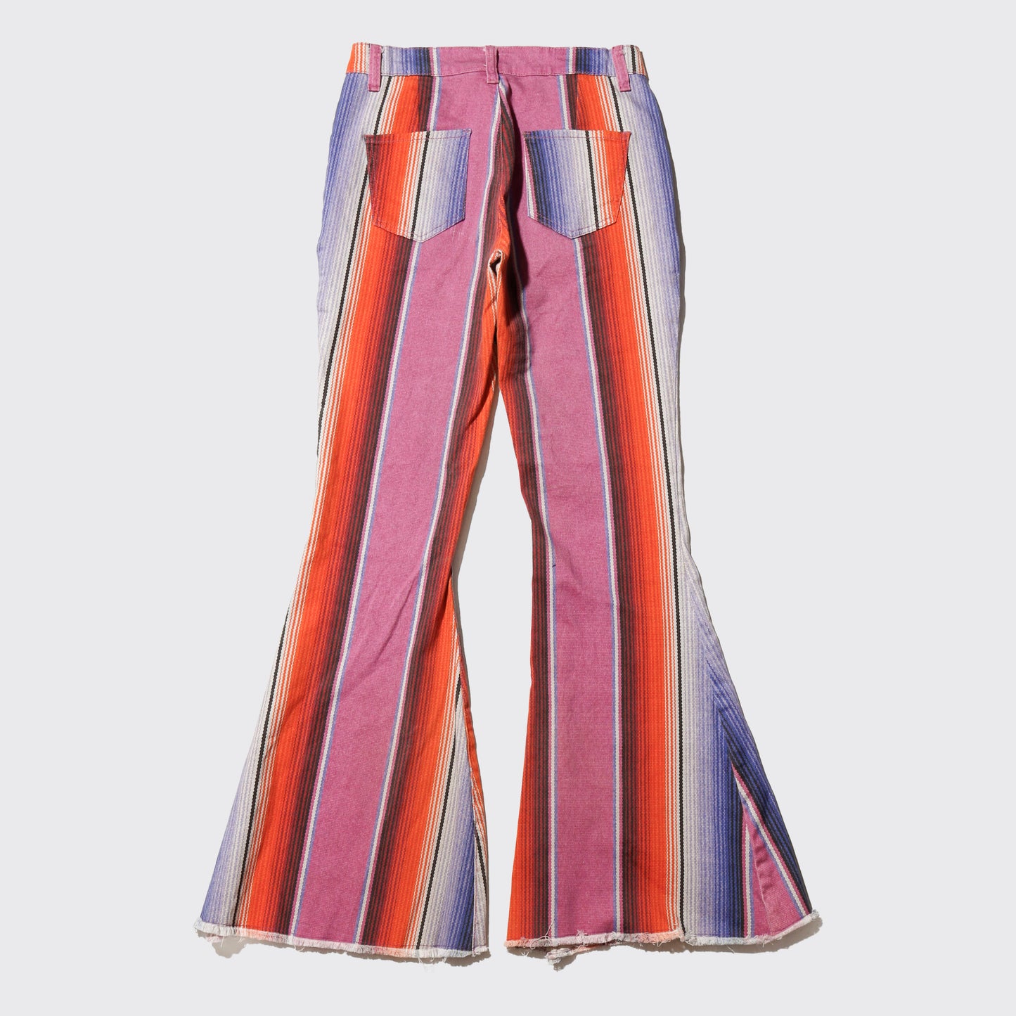vintage low rise serape stripe mega flare trousers