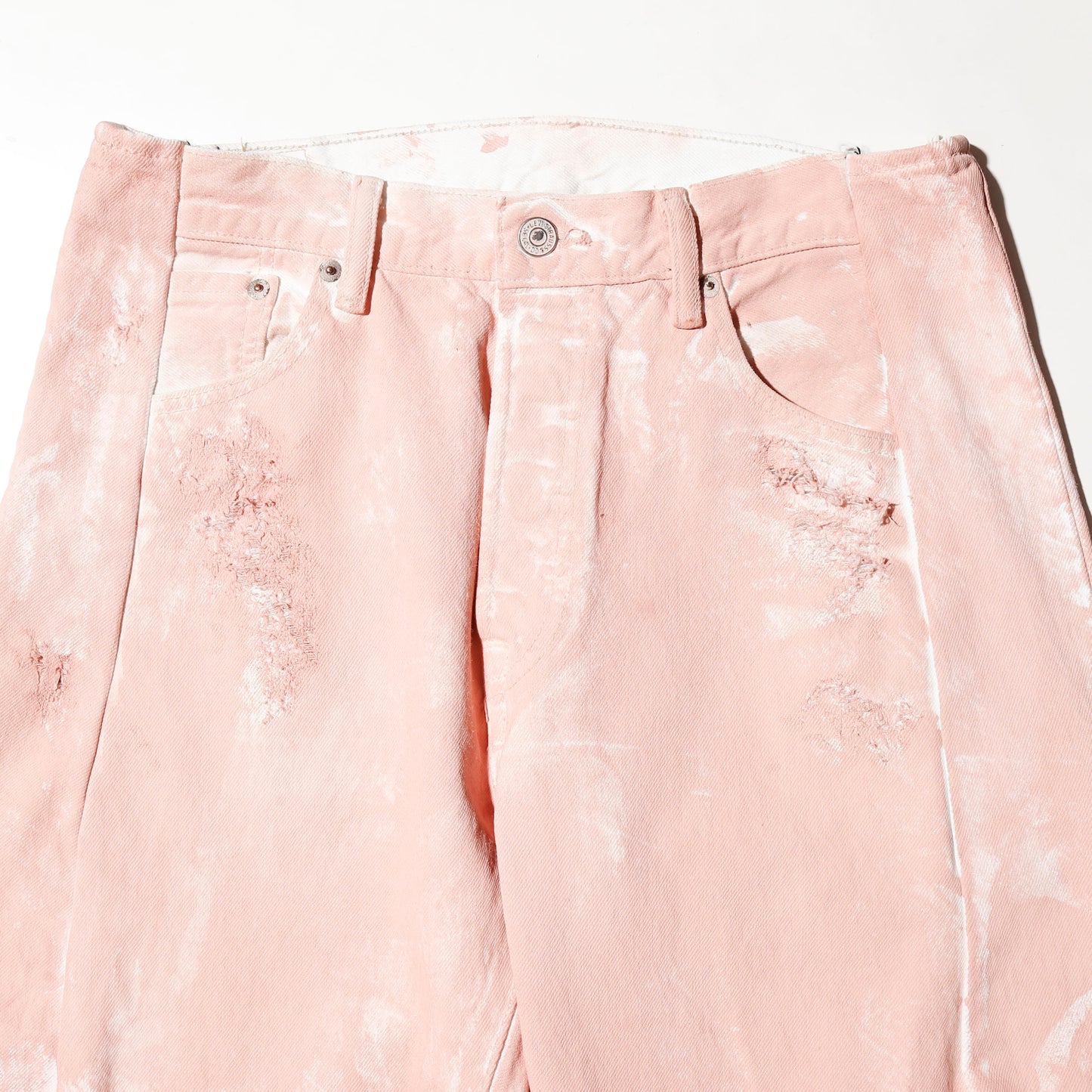 *one-off broken upside down jeans: model- dust pink