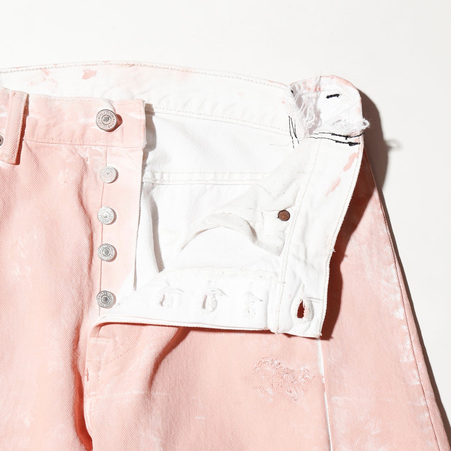 *one-off broken upside down jeans: model- dust pink