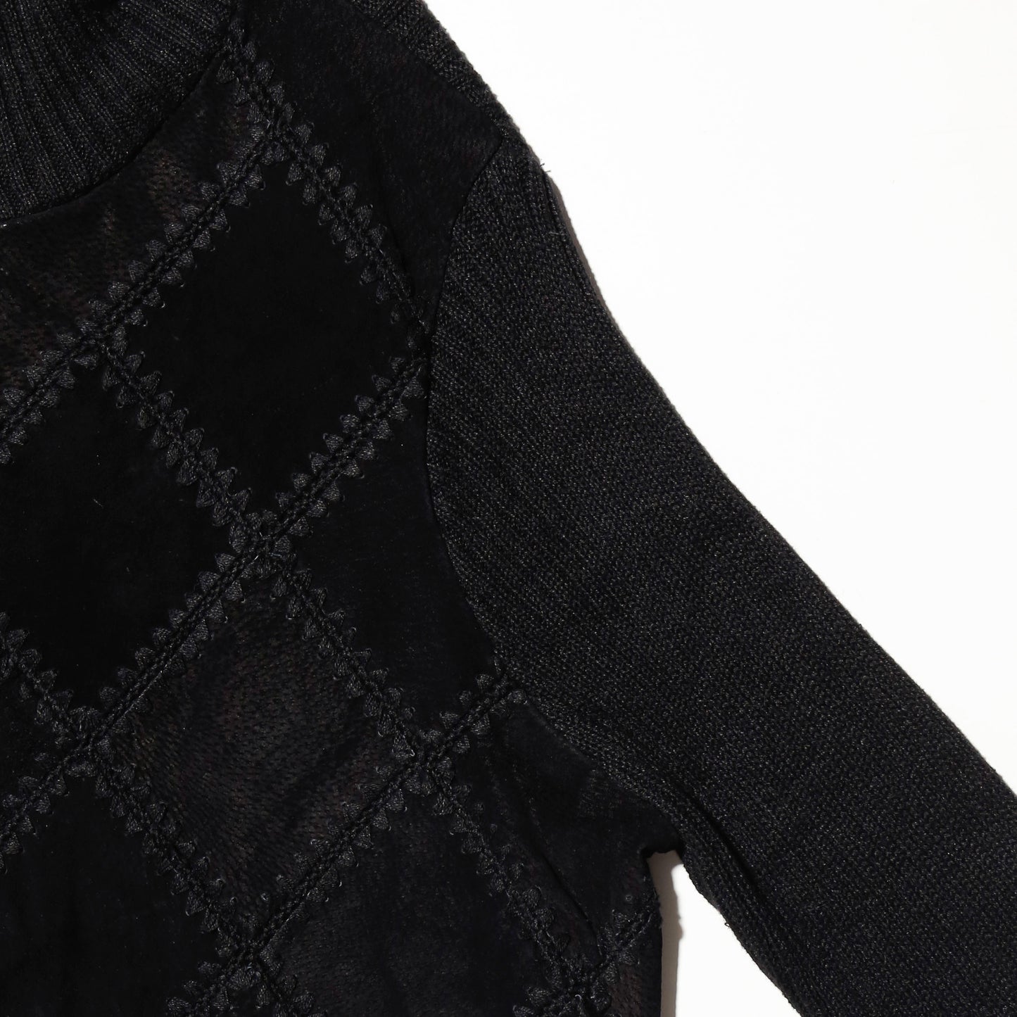 vintage dia suede combi knit jacket