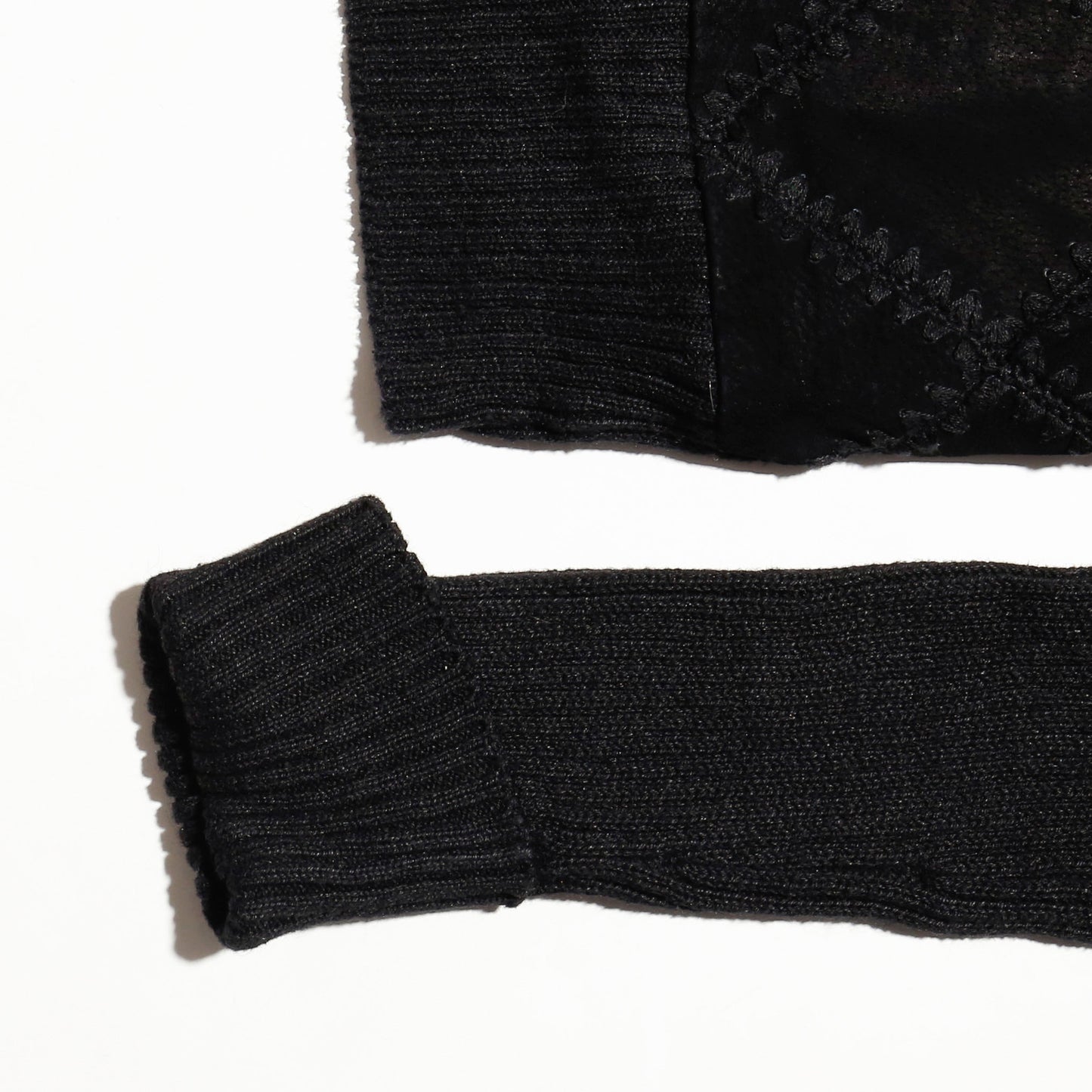 vintage dia suede combi knit jacket