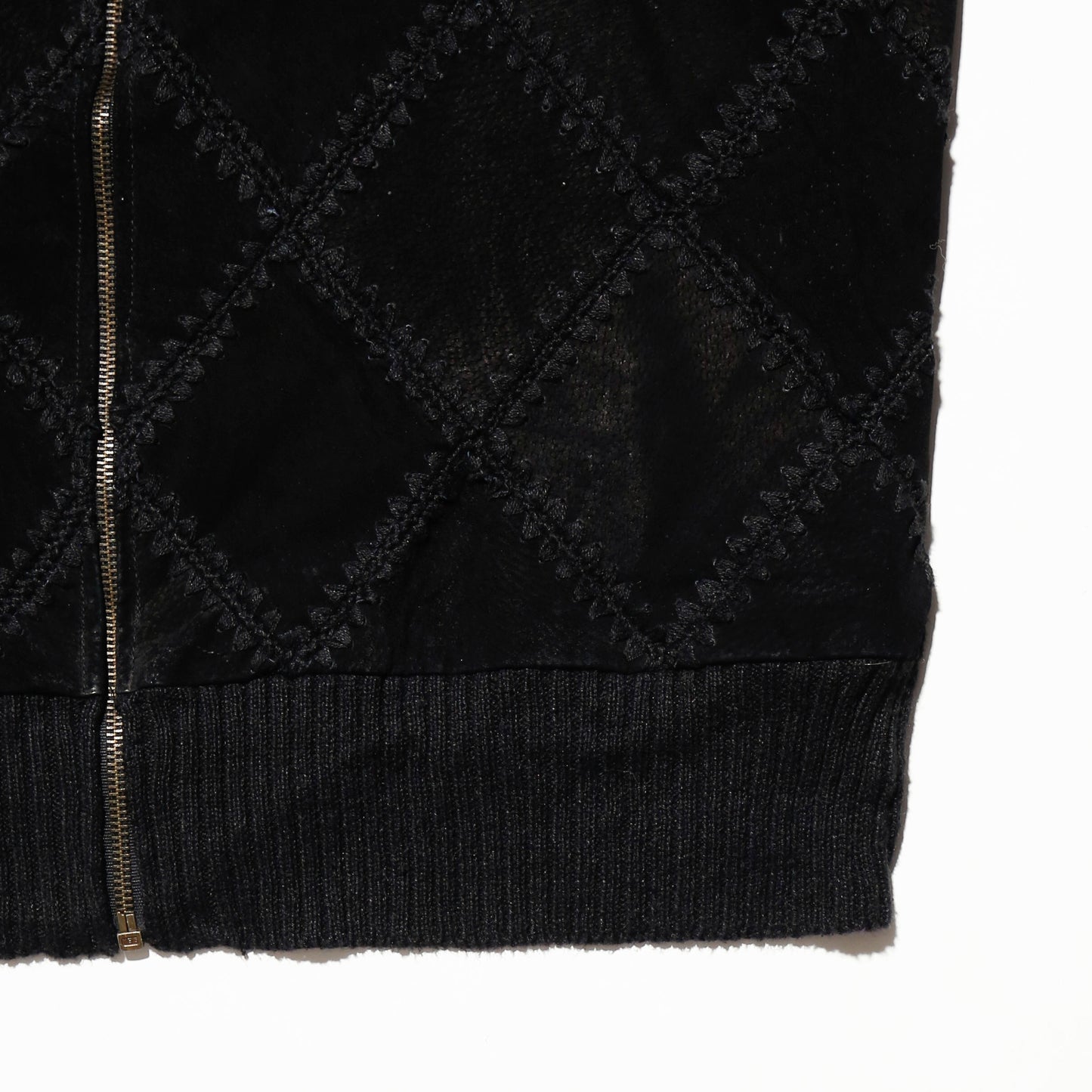vintage dia suede combi knit jacket