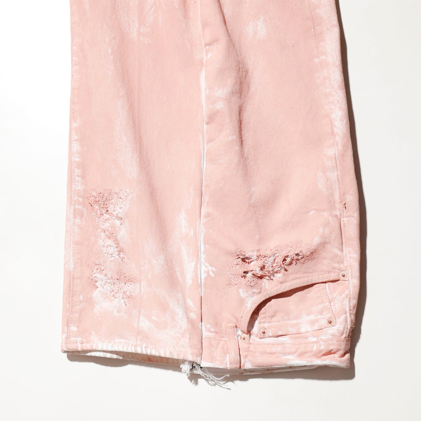 *one-off broken upside down jeans: model- dust pink