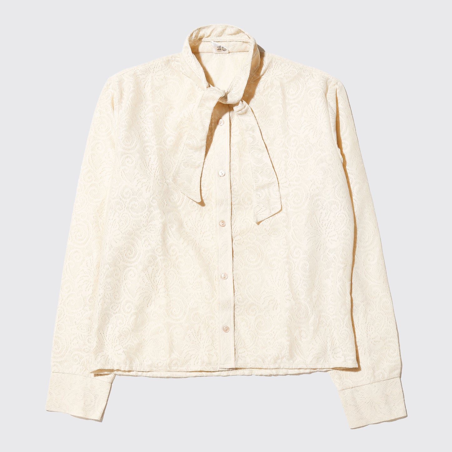 *one-off cropped bowtie lace shirt