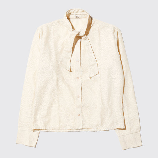 *one-off cropped bowtie lace shirt
