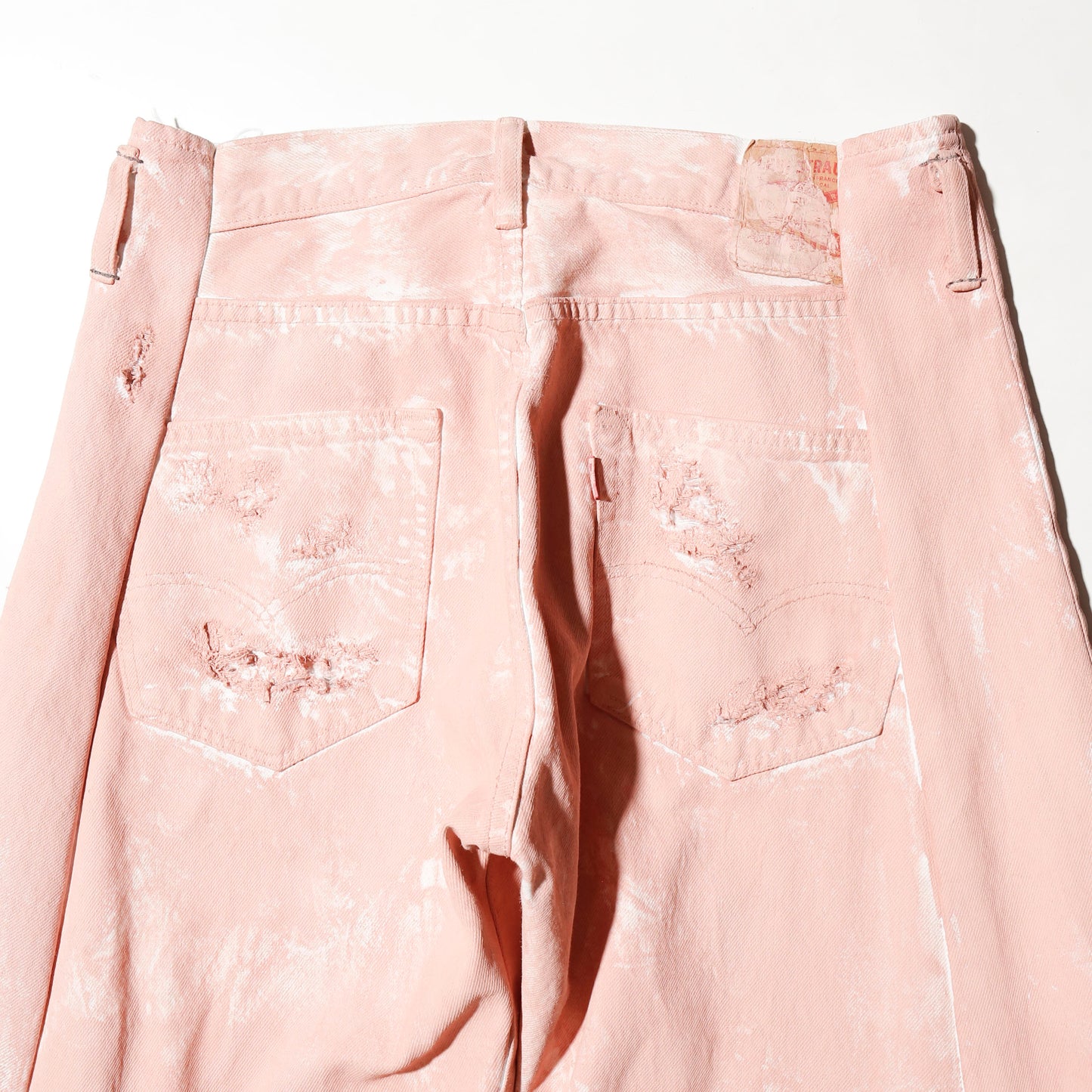 *one-off broken upside down jeans: model- dust pink