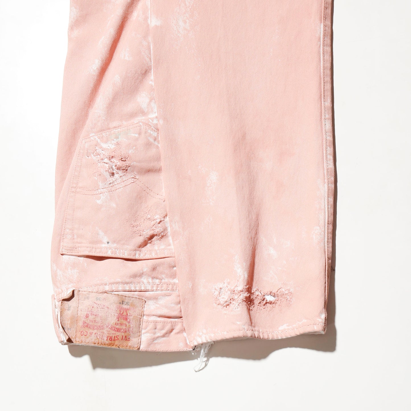 *one-off broken upside down jeans: model- dust pink
