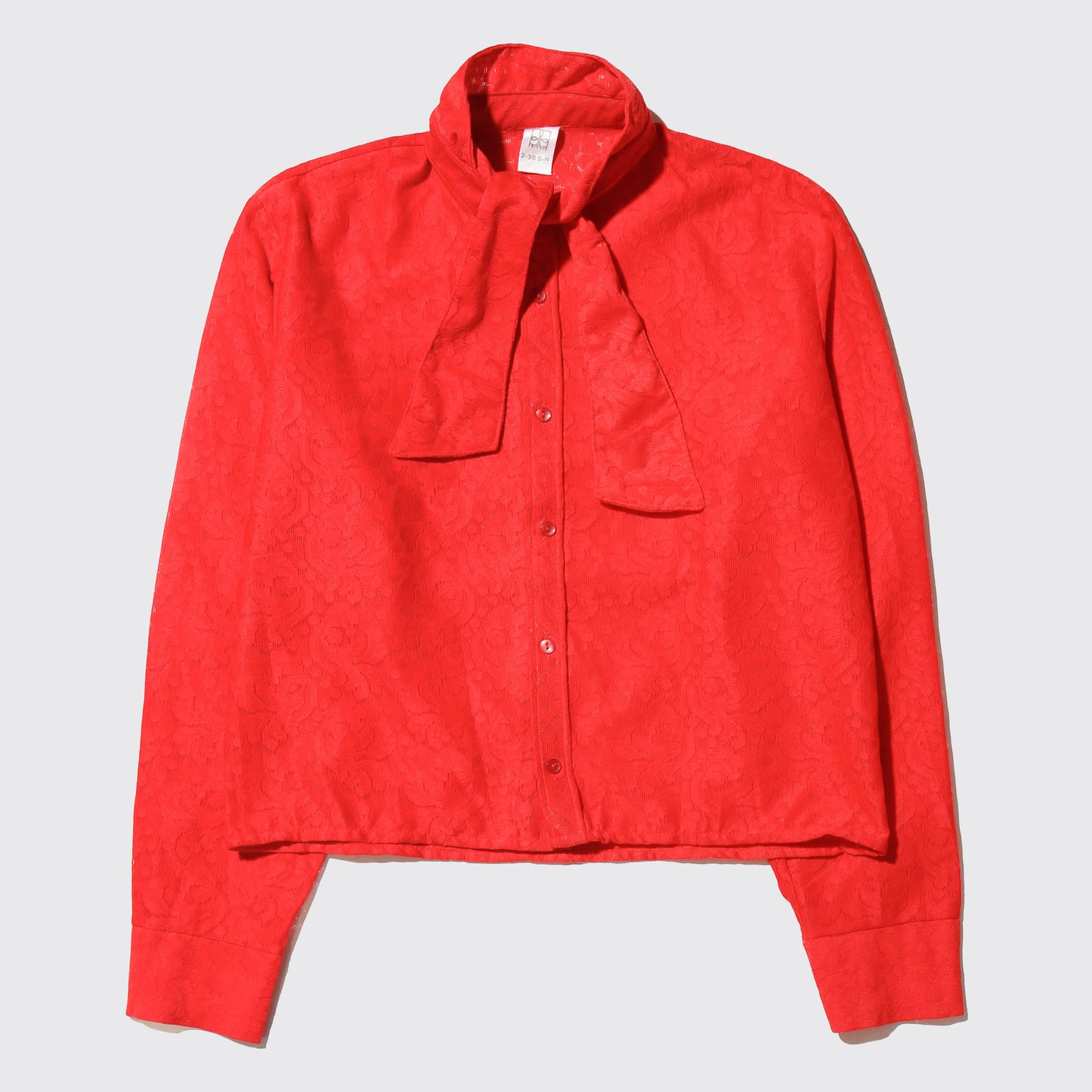 *one-off cropped bowtie lace shirt
