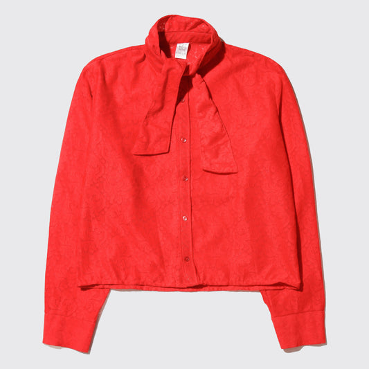 *one-off cropped bowtie lace shirt