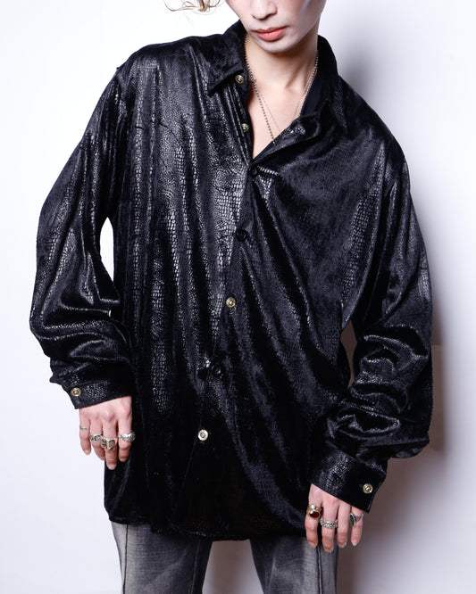 vintage python embossed velour shirt