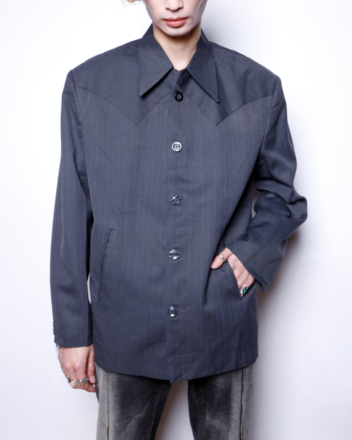 vintage stripe western yoke jacket