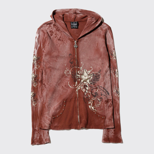vintage 00's dust star tribal thermal hoodie
