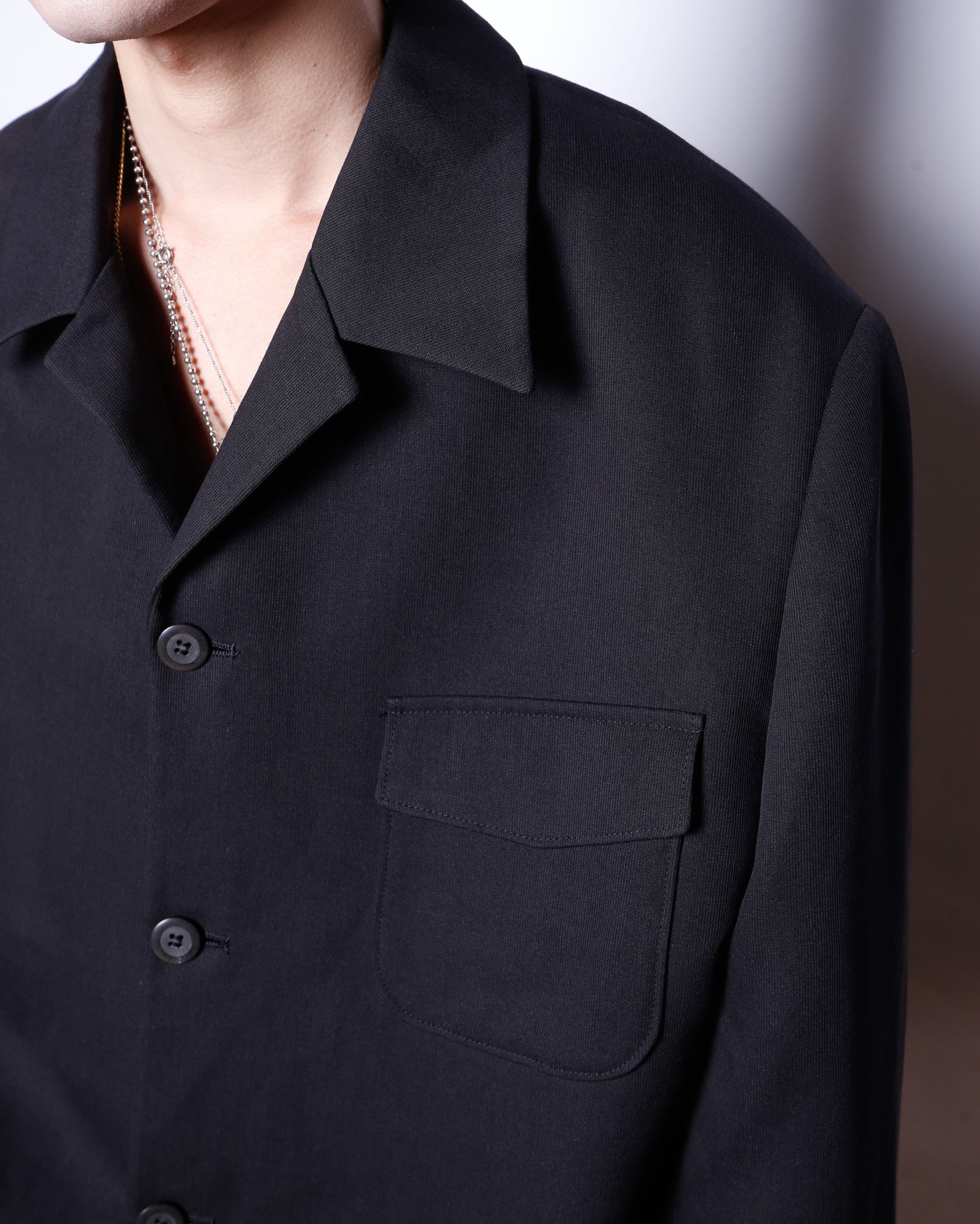 vintage 90's jeffrey banks open collar shirt jacket