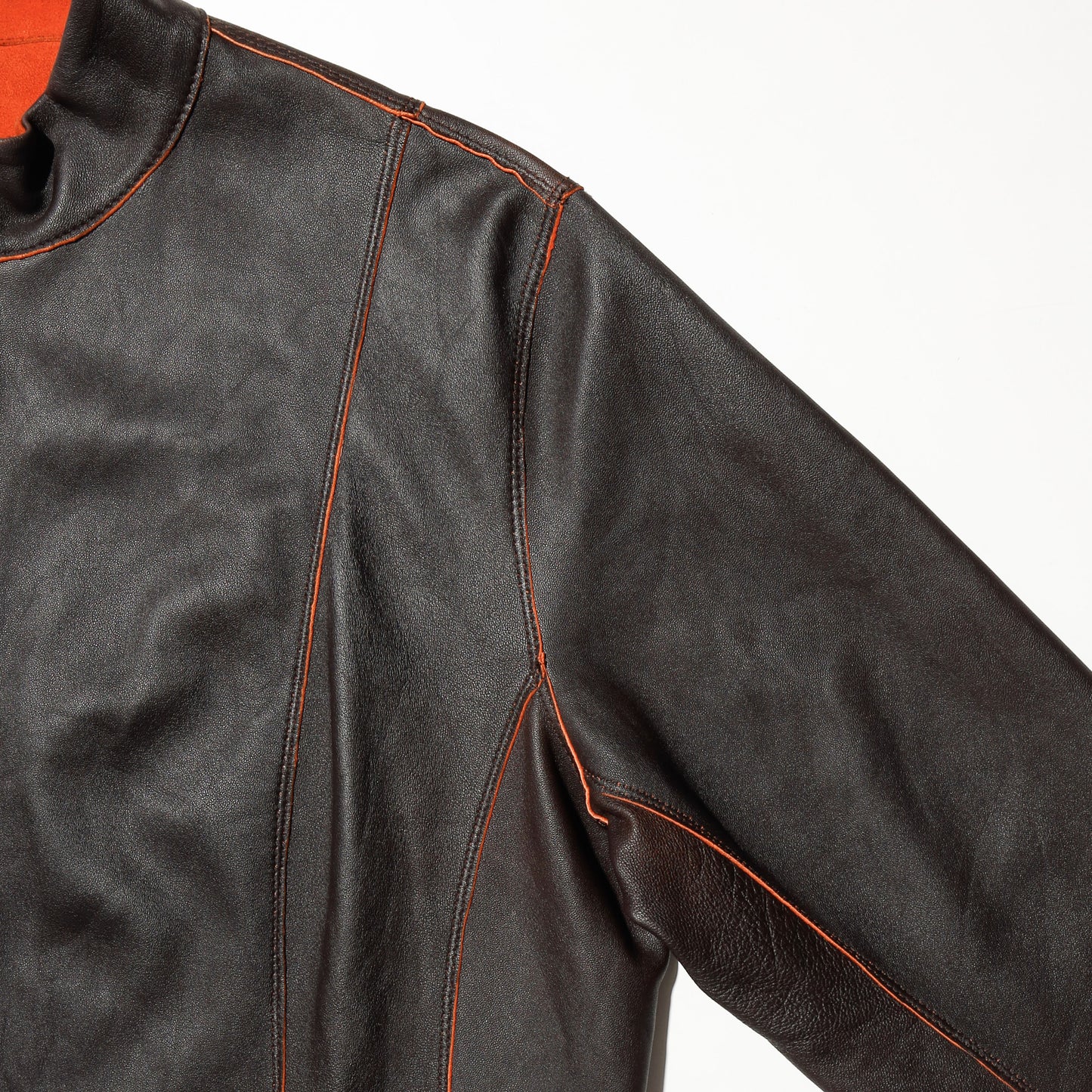 vintage chico's persimmon leather jacket , *reversible