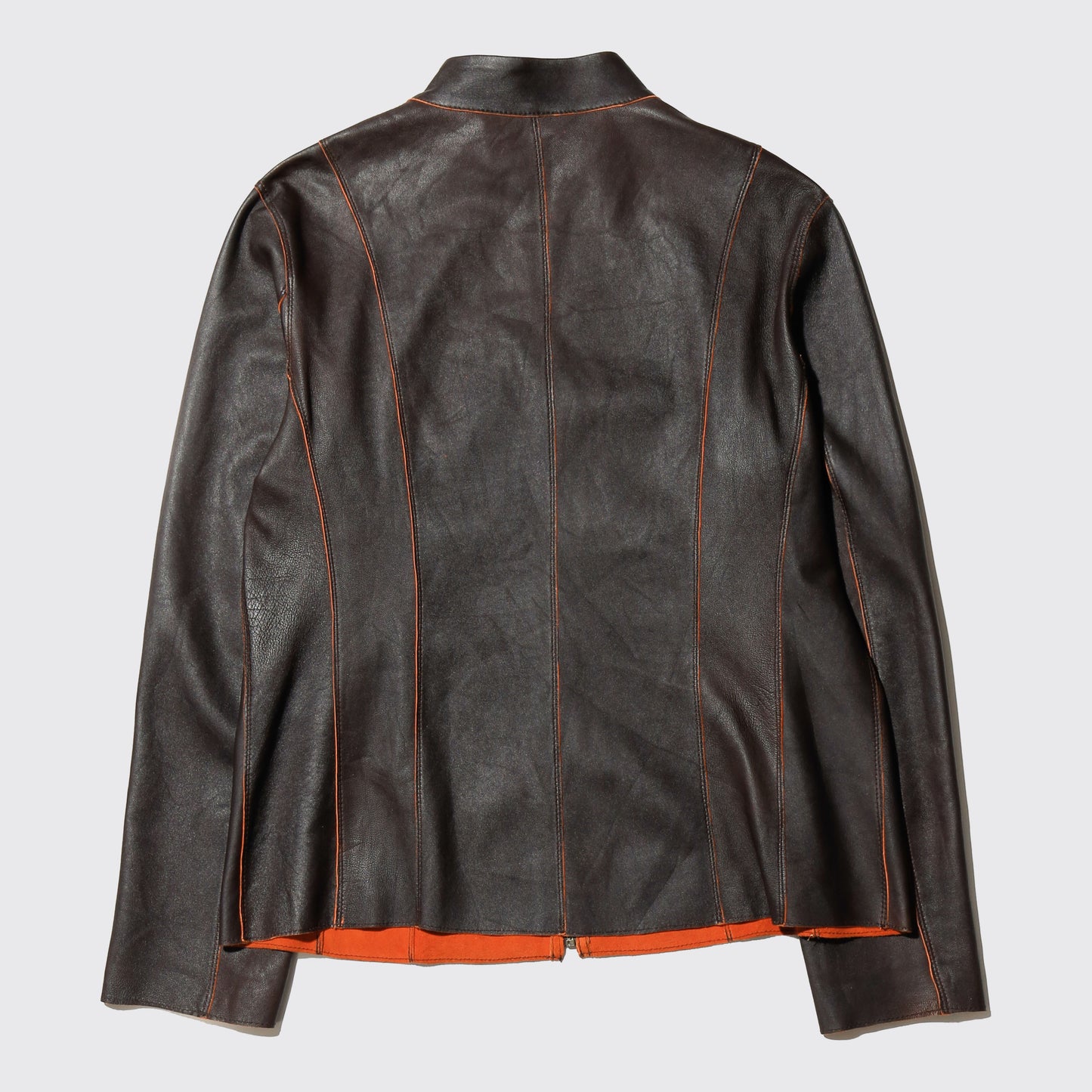 vintage chico's persimmon leather jacket , *reversible