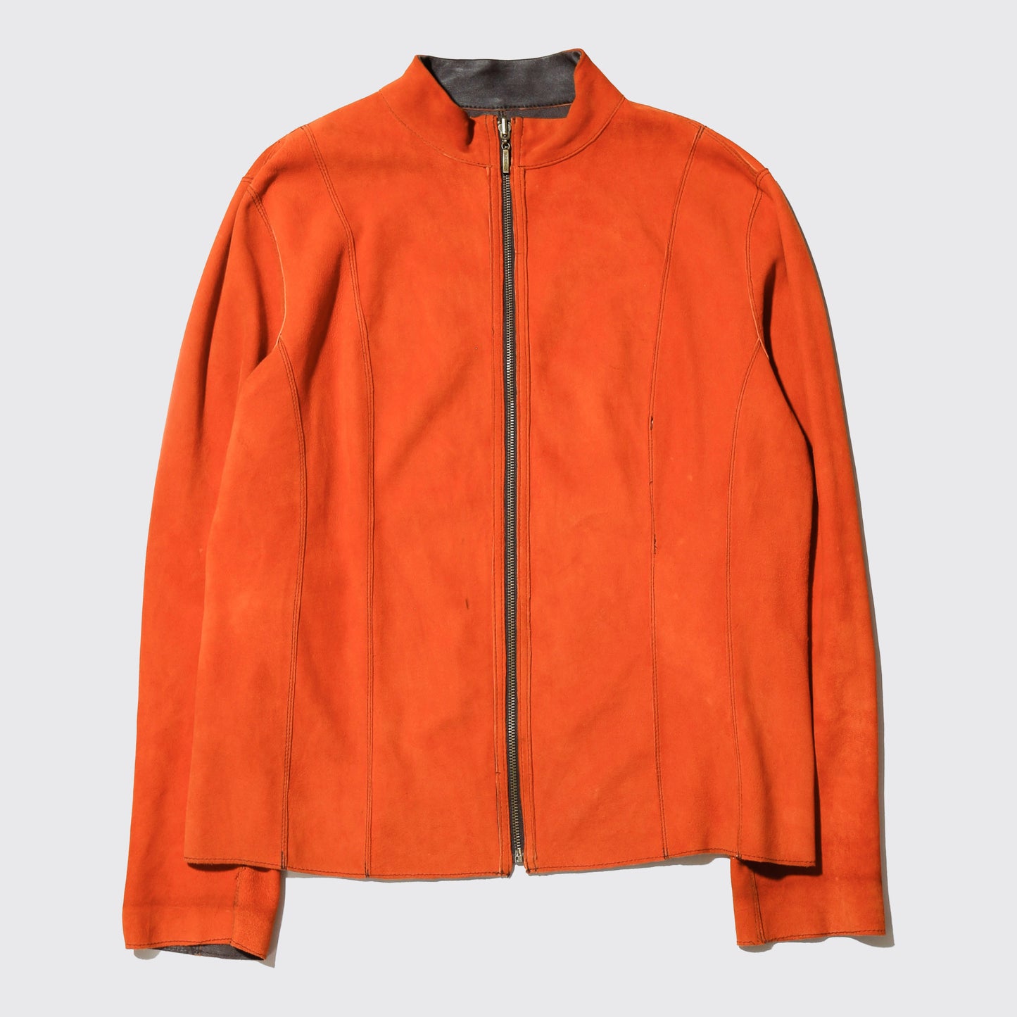 vintage chico's persimmon leather jacket , *reversible
