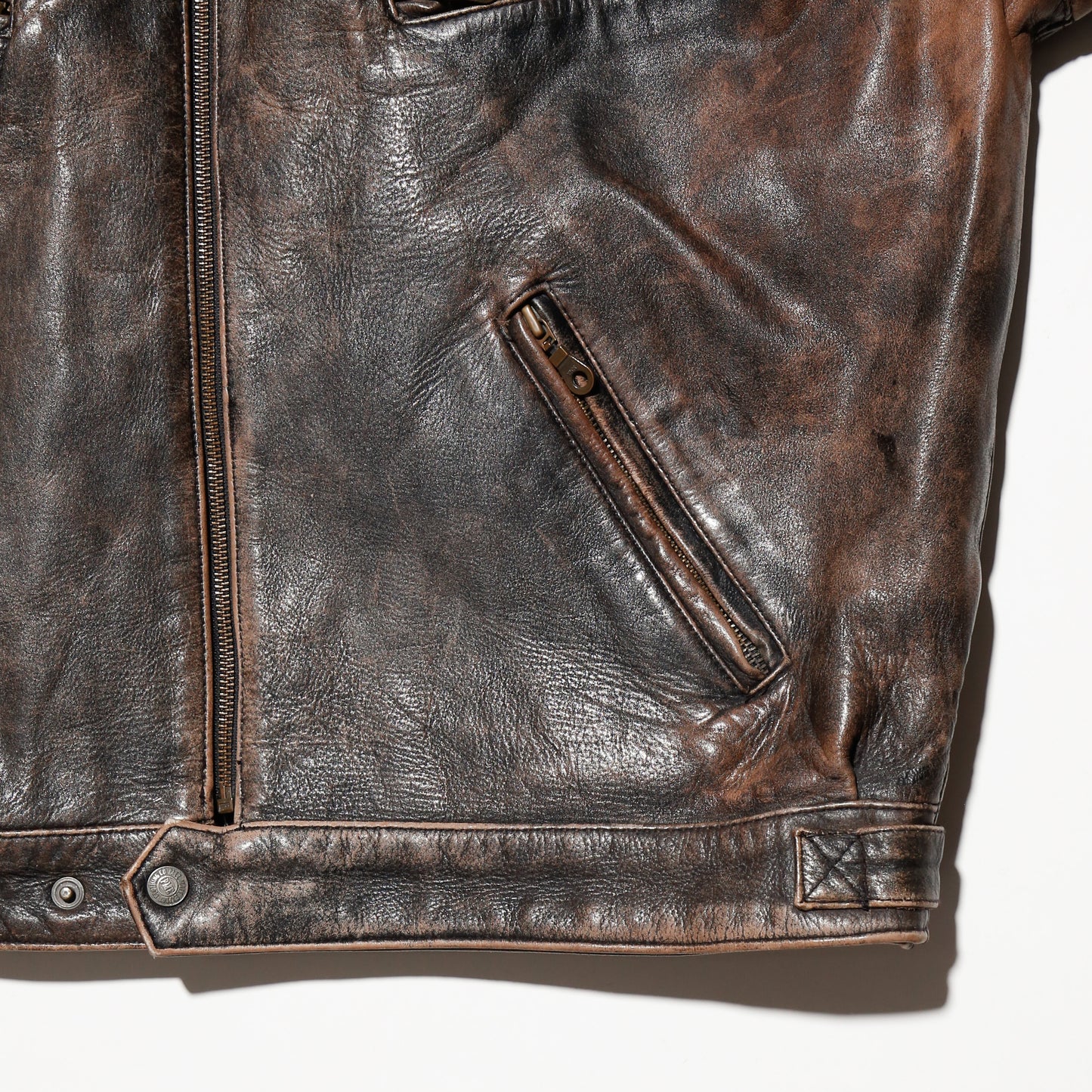 vintage fadded aviator leather jacket
