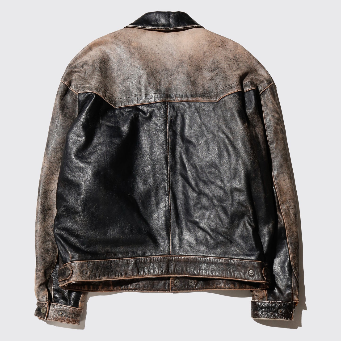 vintage fadded aviator leather jacket