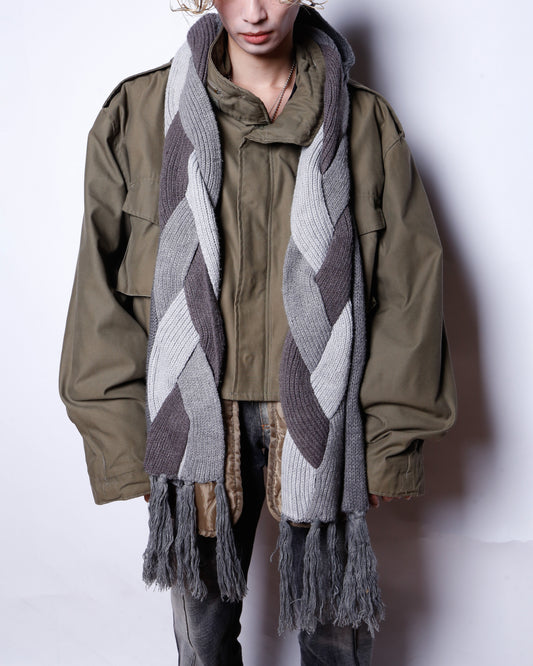 *one-off with muffler cropped field jacket , detachable liner