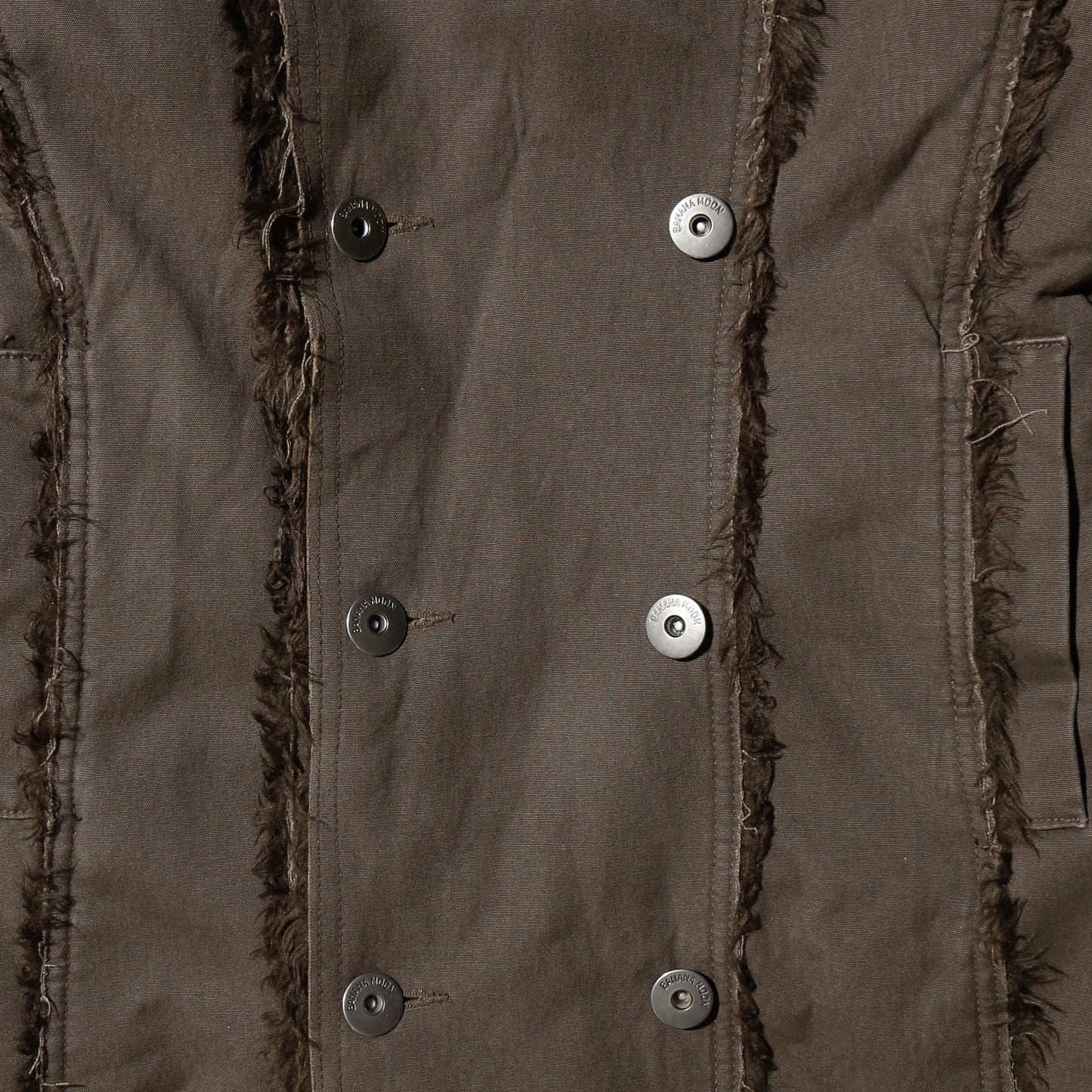 vintage faux faur canvas double breasted coat