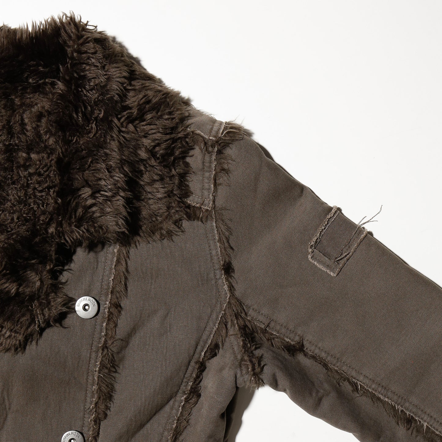 vintage faux faur canvas double breasted coat