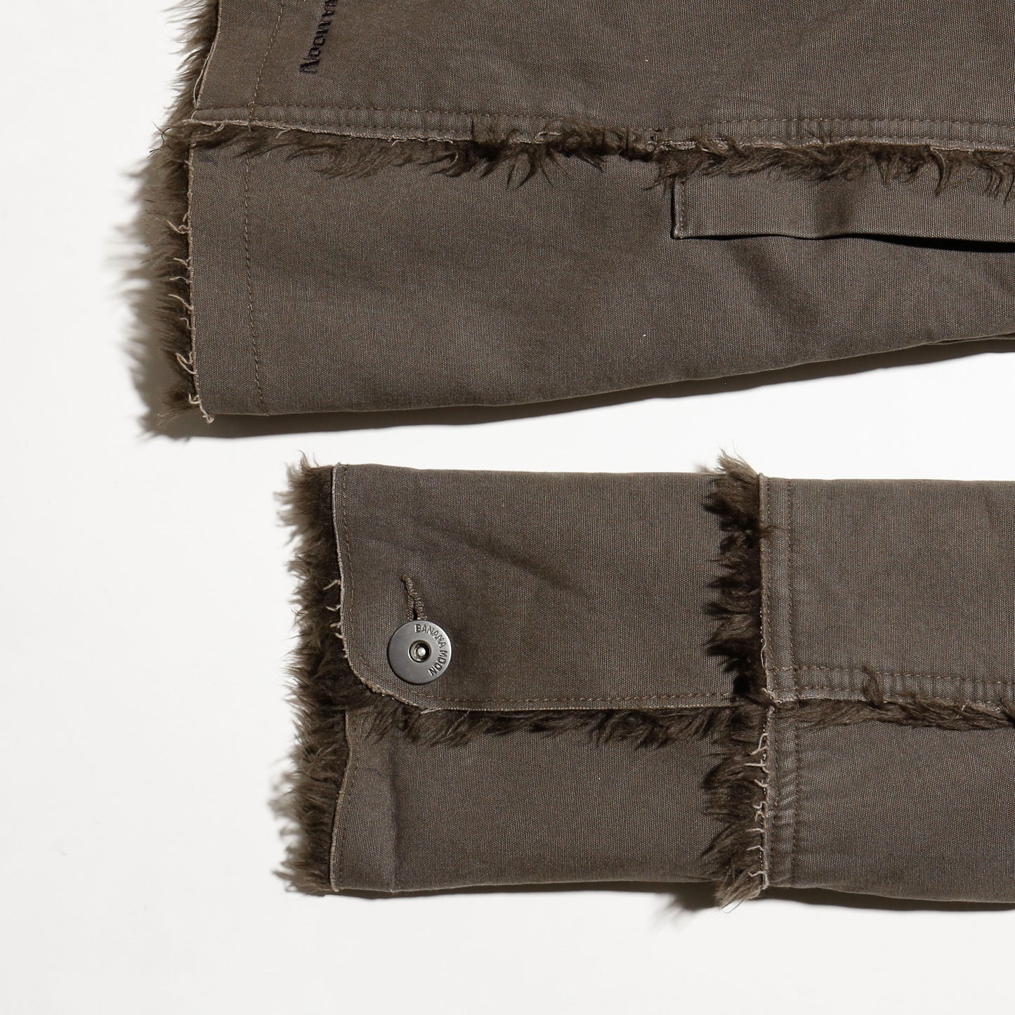 vintage faux faur canvas double breasted coat