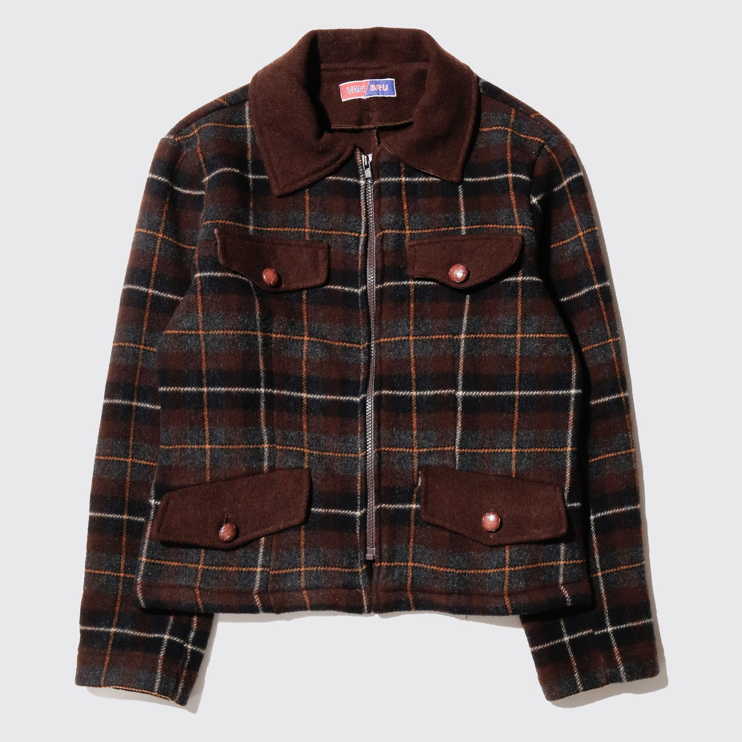 vintage euro 4p check wool jacket