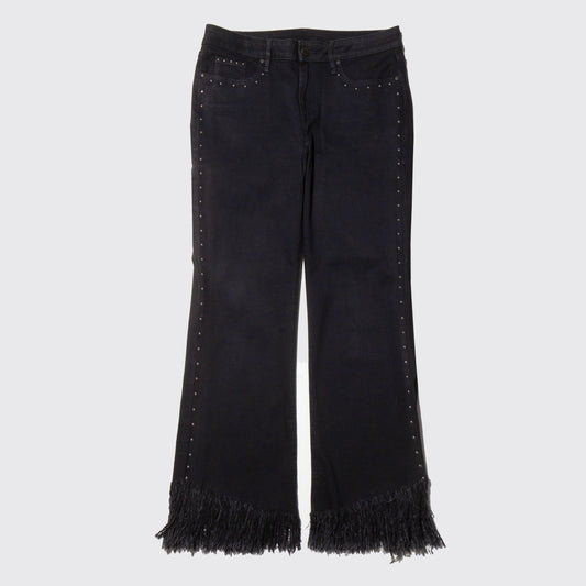 vintage studs fringe jeans