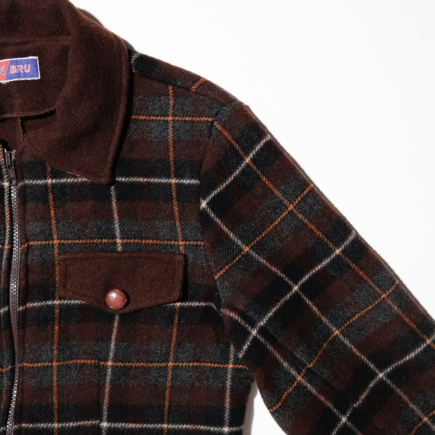 vintage euro 4p check wool jacket