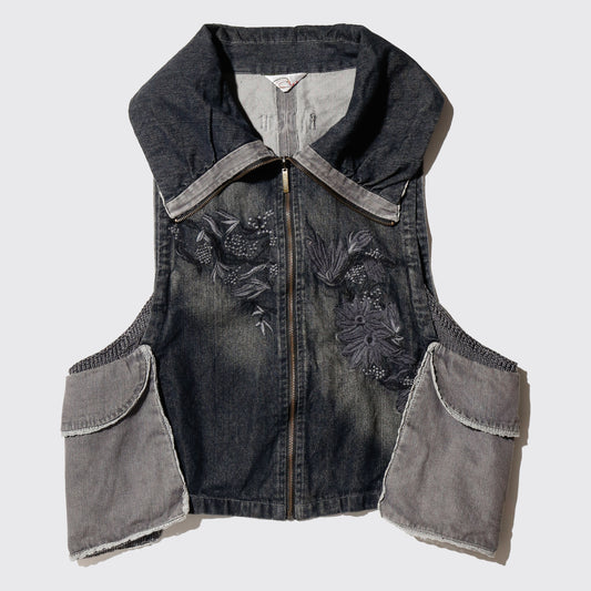 vintage broderied deform vest