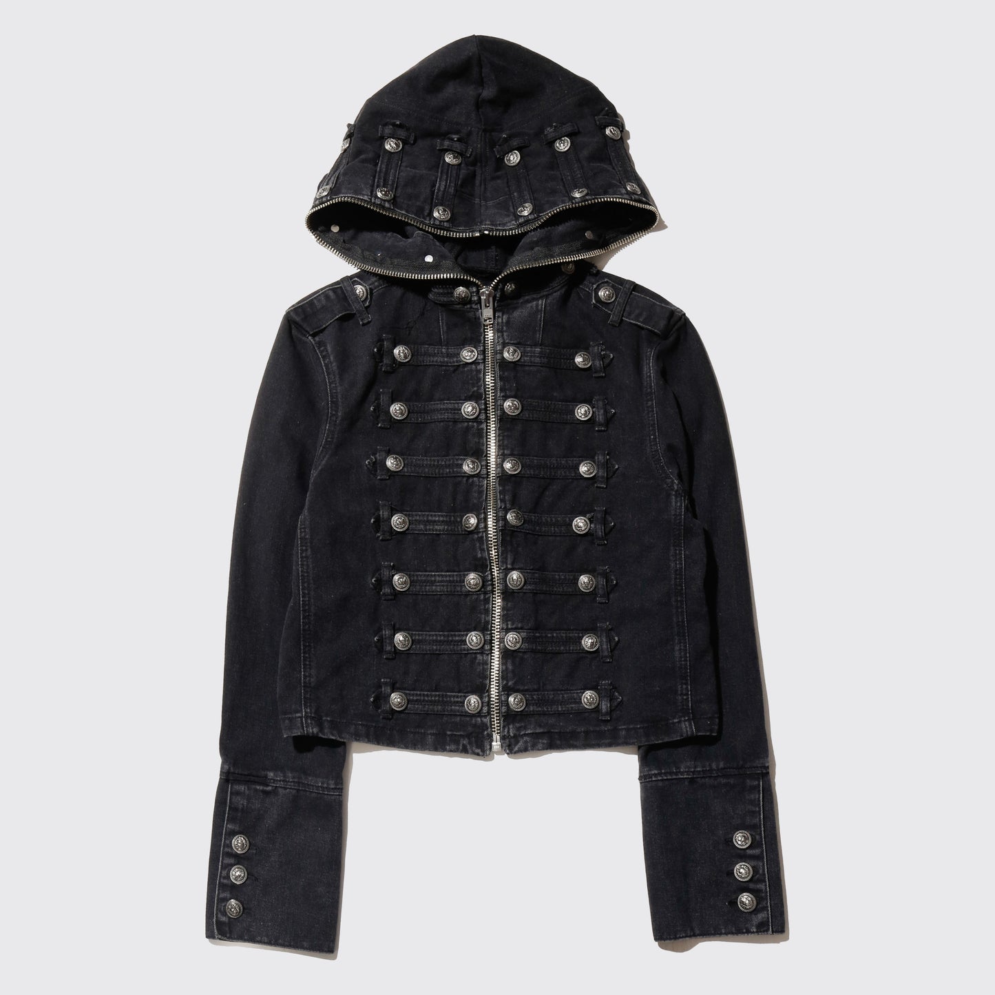 *one-off hooded napoleon jacket