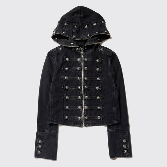 *one-off hooded napoleon jacket
