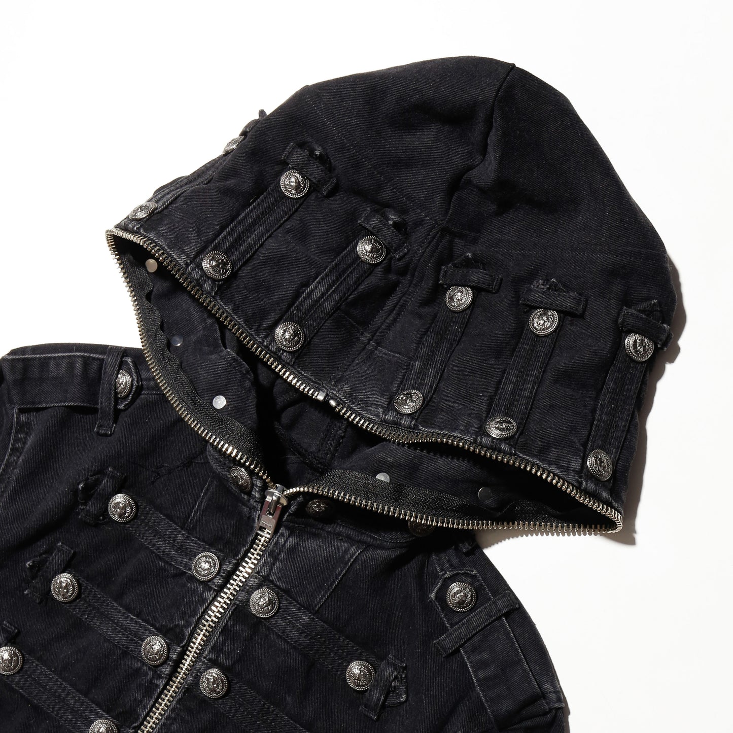 *one-off hooded napoleon jacket