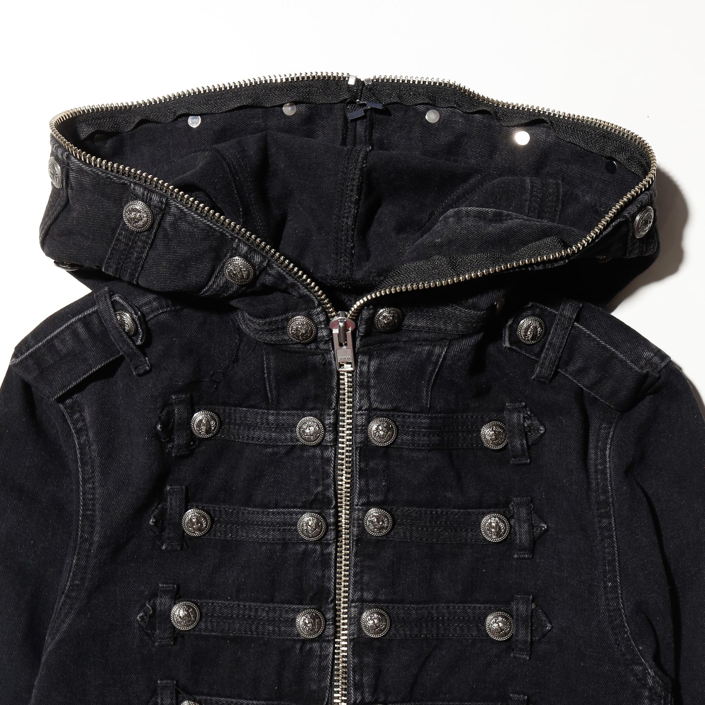 *one-off hooded napoleon jacket
