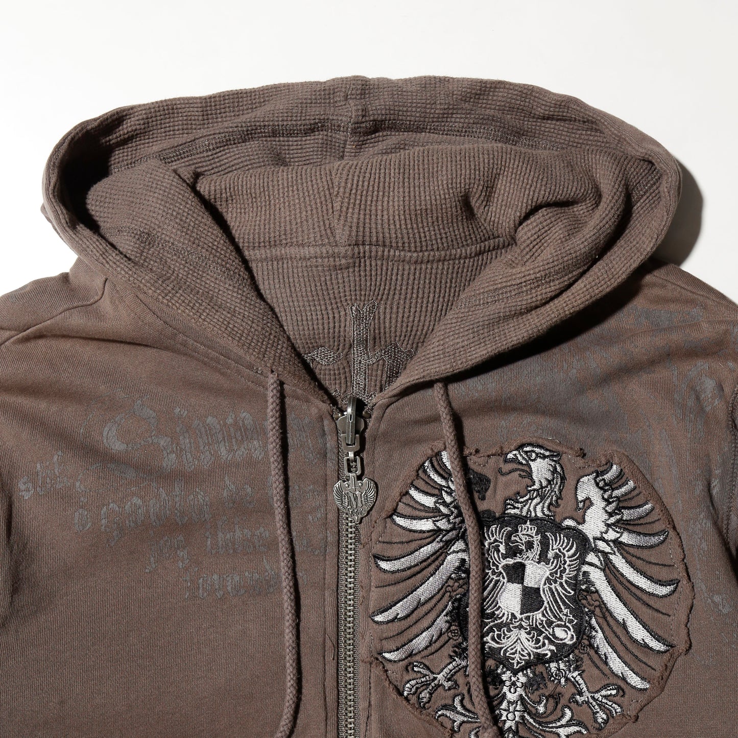 vintage reversible eagle thermal hoodie