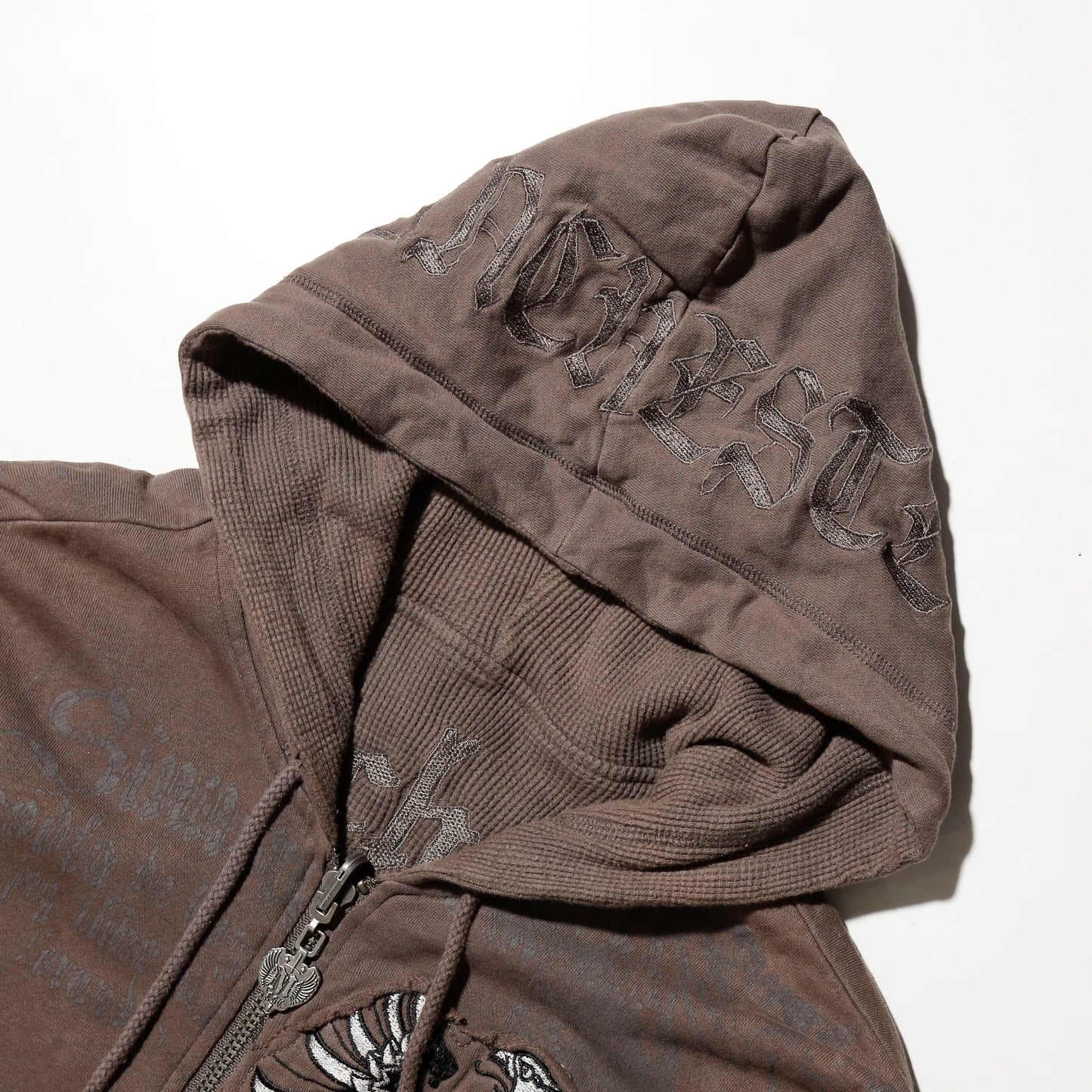 vintage reversible eagle thermal hoodie