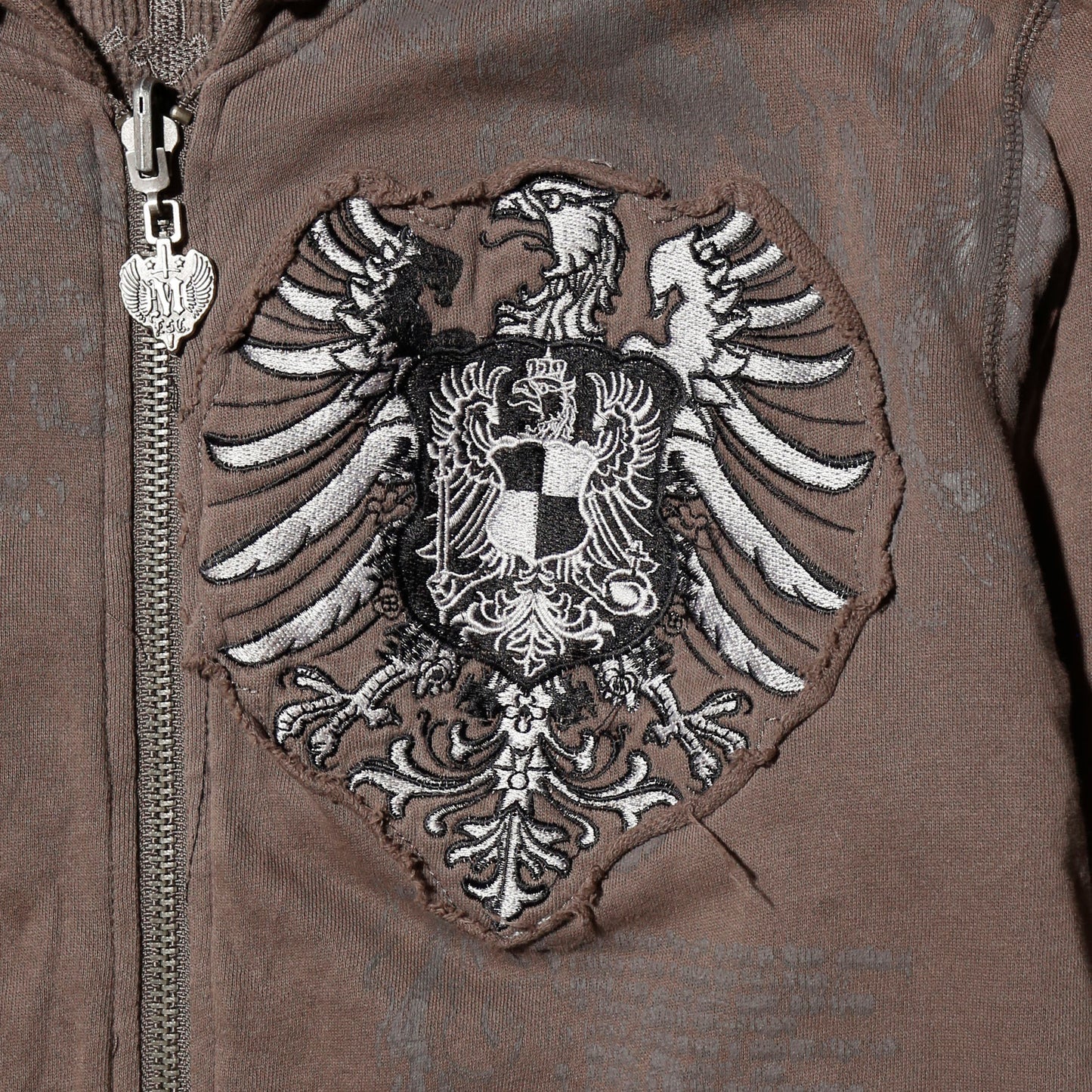 vintage reversible eagle thermal hoodie