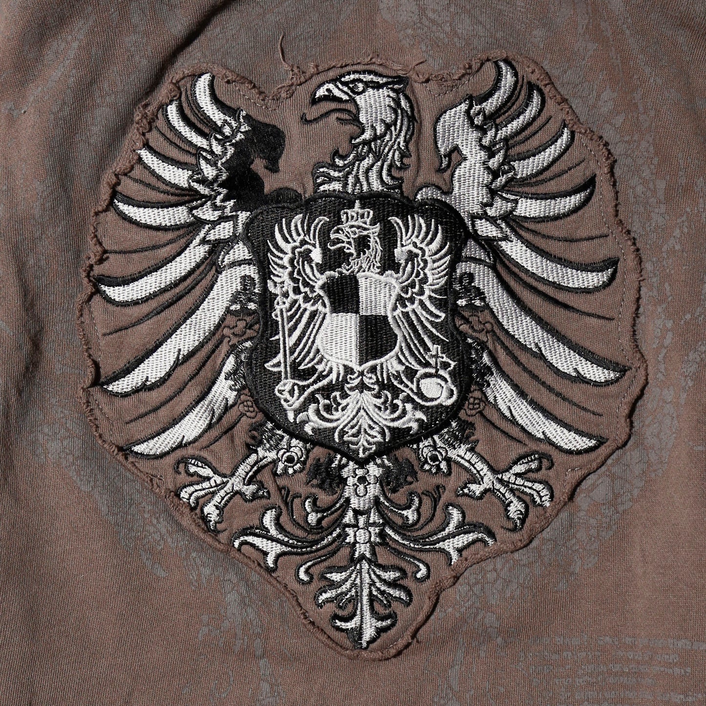 vintage reversible eagle thermal hoodie