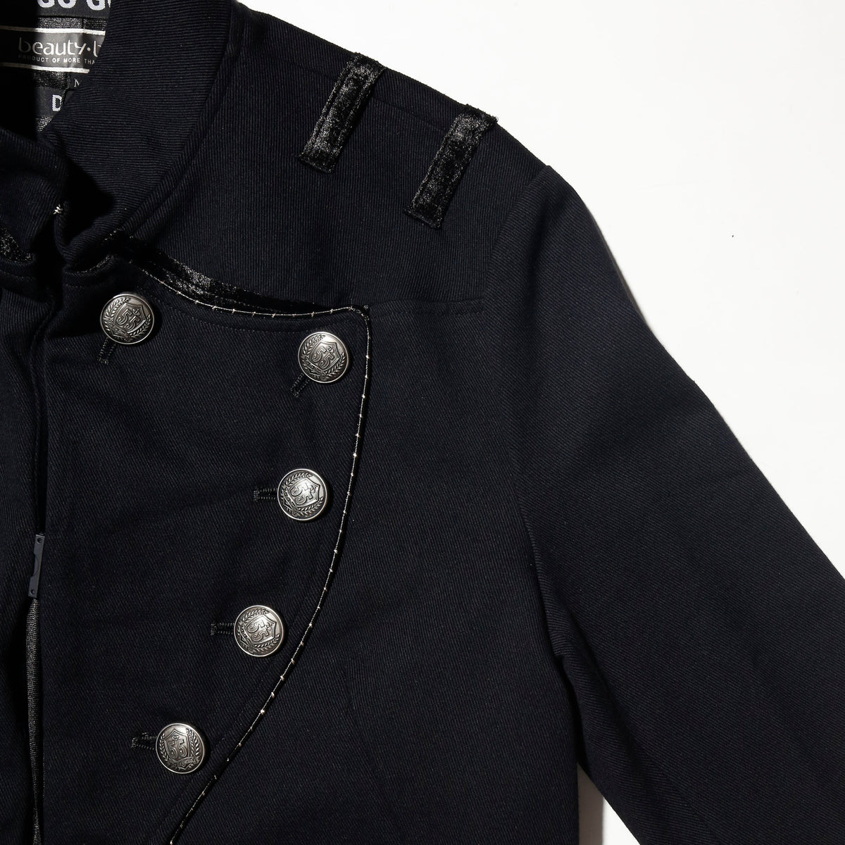Go Go Darlin' × beauty:beast - "NAPOLEON JACKET : From the 2001's archives./Black Piping"