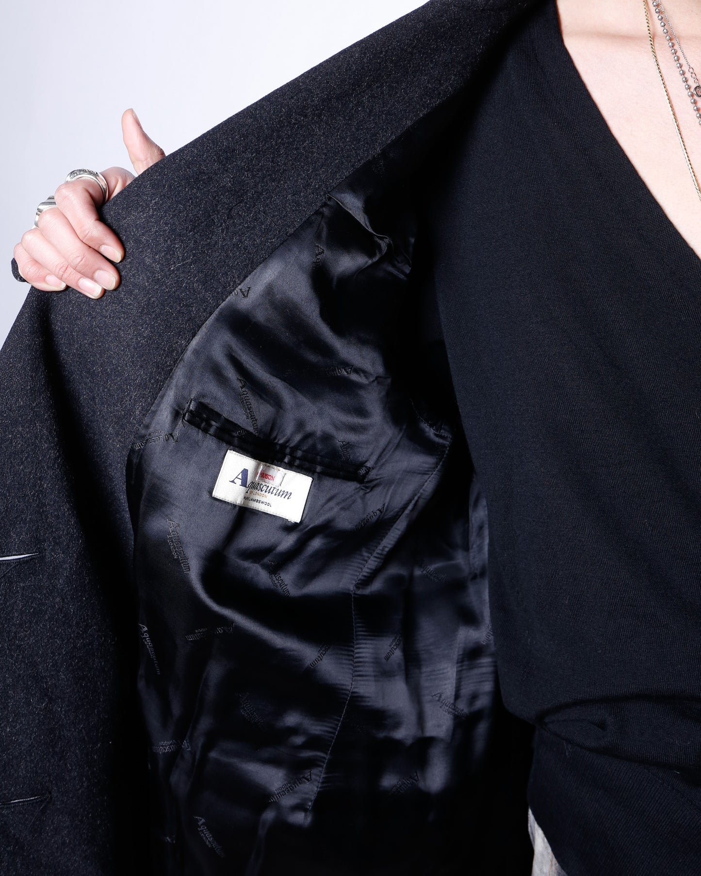 vintage 80-90's Aquascutum double breasted chesterfield wool coat